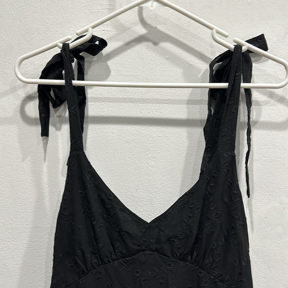 NWT Salt Water Luxe cline tank midi dress black size small lined tie straps - Picture 4 of 10